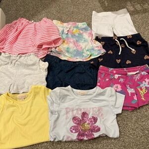 Colorful Kids Clothing Set. Set of 2 shirts, shorts and skirts. All 4 or 4T